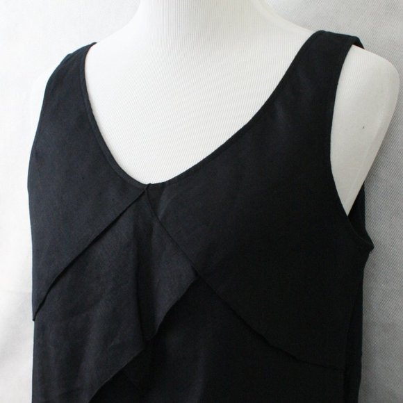 Liz Claiborne Tops - Liz Claiborne Black Linen Lined Blouse SZ 10